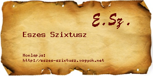 Eszes Szixtusz névjegykártya